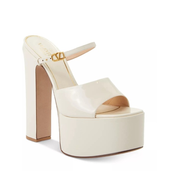 Valentino Garavani Patent High Heel Platform Slides, Size 41 New in Box $1,200 - Picture 1 of 11